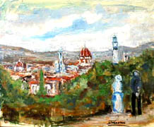 Titel: Promenade � Florence, Kunstenaar: FARAONI, Gaston-Luciano