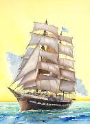 Titel: Le Belem jaune, Kunstenaar: Van Damme, Josse