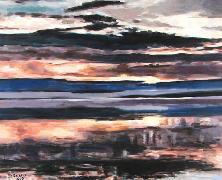 Titel: Reflets soleil couchant dans le Grand Nord, Kunstenaar: Hervier-Deckers, Yveline