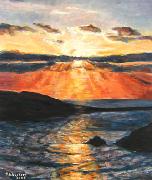 Titel: Coucher de soleil � Santorin, Kunstenaar: Hervier-Deckers, Yveline