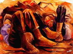 Titel: La marche, Kunstenaar: NKanza et Lukodisa,  