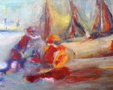 Titel: Les pecheurs, Kunstenaar: ORZA,  