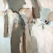 Titel: Compositie met lichtblauw, Kunstenaar: Van den bos, Irene
