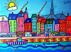 Titel: Honfleur Quai Ste Catherine, Kunstenaar: JURIE, Dominique