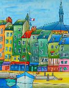 Titel: Honfleur le Vieux bassin, Kunstenaar: JURIE, Dominique