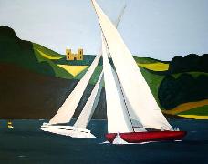 Titel: Croisement au large, Kunstenaar: De Crayencour , Anne-Marie