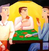 Titel: La partie de poker, Kunstenaar: de Lastic-Brucker, Astrid