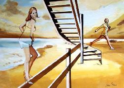 Titre: Deux femmes  l'escalier, Artiste: Van Soens, Eric