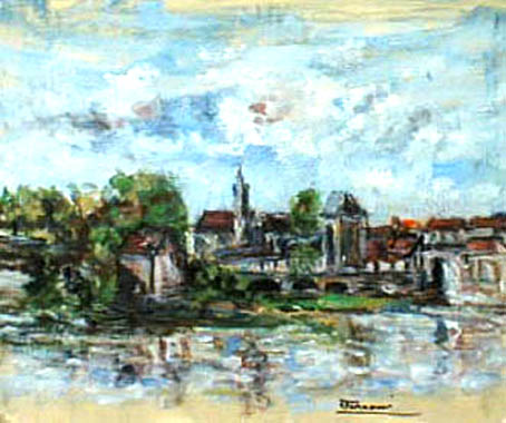 Titel: Moret sur Coing, Kunstenaar: FARAONI, Gaston-Luciano