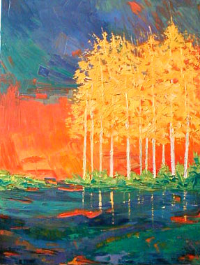 Titel: Coucher de soleil, Kunstenaar: Layon, Monique