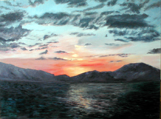 Titel: Le soleil couchant, Kunstenaar: Moulin, H�l�ne