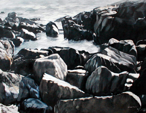 Titel: La crique de rochers, Kunstenaar: Moulin, H�l�ne